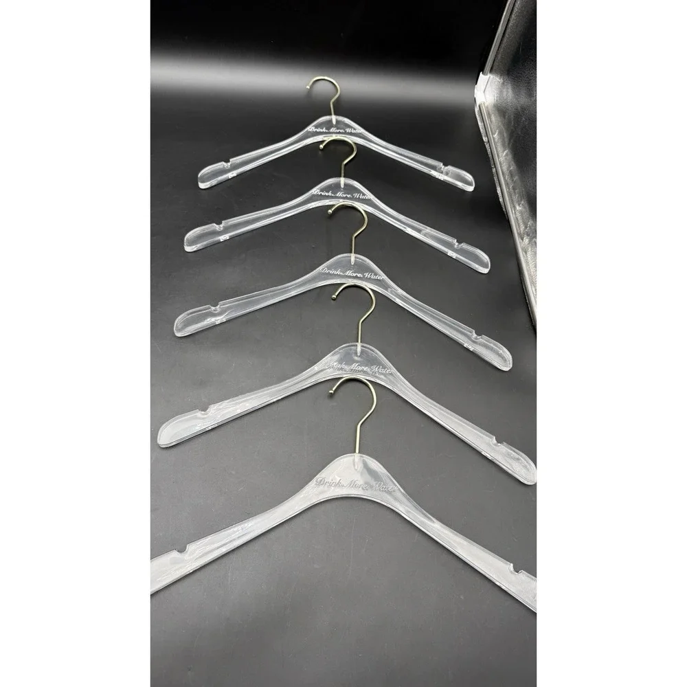 Acrylic Clear Lucite Hangers -‎ 10Pack Matte Gold Hooks - Hangers